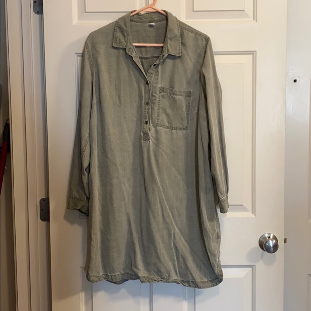 Tencel® Chest-Pocket Shirt Dress